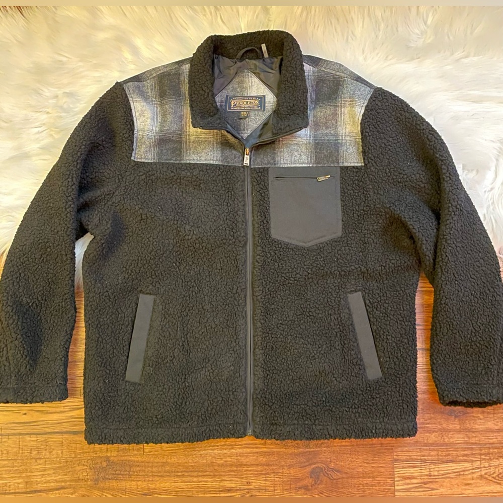 Pendleton Livingston Faux Shearling Fleece Full Zip Jacket Wool Blend XXL/TTG